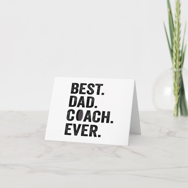 Best Dad Coach Ever Father's Day Hockey Sport Gift Thank You Card (Front)