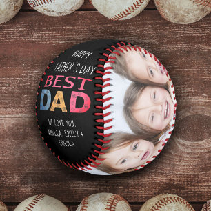 Best Dad Colourful Typography 2 Photo Collage  Baseball