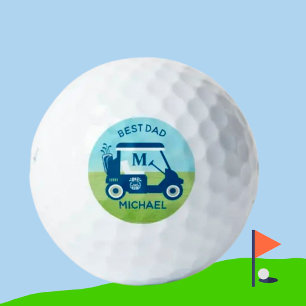 Best Dad Custom Golf Cart Monogram Name Balls