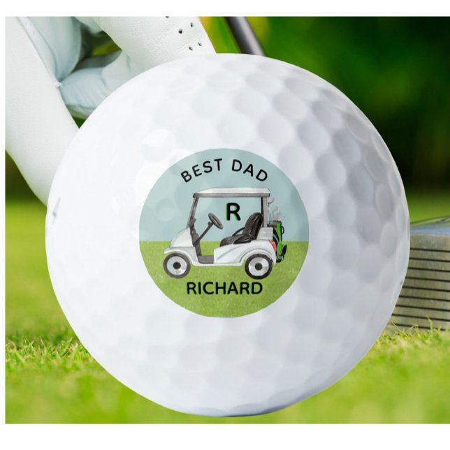 Best Dad Custom Monogram Cart Clubs First Name  Golf Balls (Creator Uploaded)
