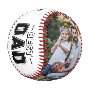 Best Dad Custom Name modern 2 Photo  Baseball