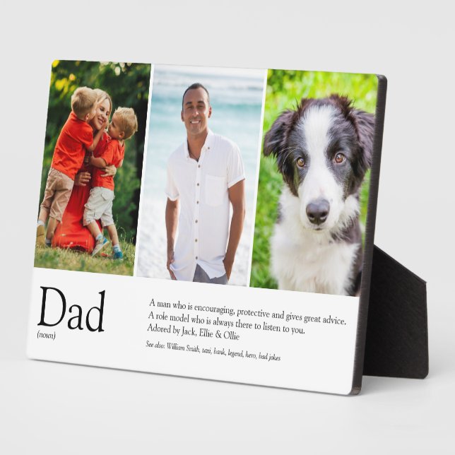 Best Dad, Daddy, Father Ever Definition 3 Photo Plaque (Side)