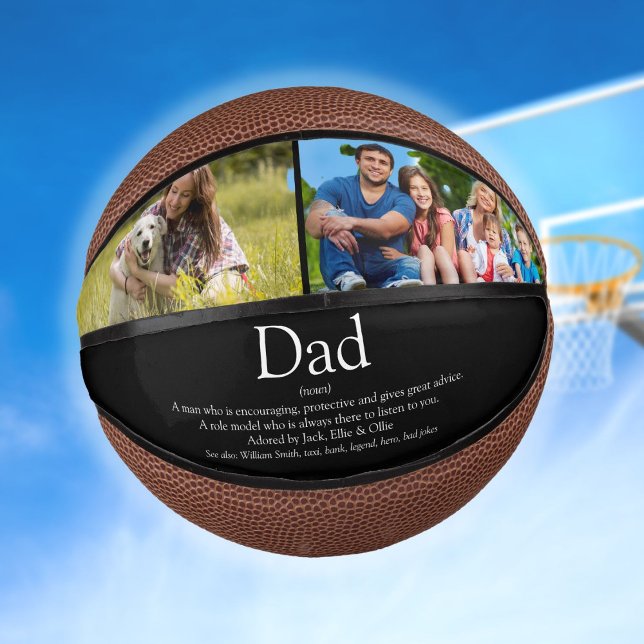 Best Dad Daddy Father Ever Definition Photos Black Mini Basketball (Creator Uploaded)