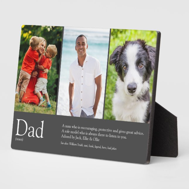 Best Dad Daddy Father Ever Definition Photos Grey Plaque (Side)