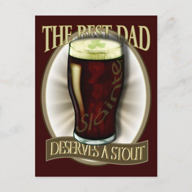 Best Dad Deserves A Stout Postcard (Front)
