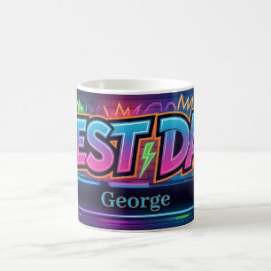"BEST DAD" Design with Placeholder for Custom Name Coffee Mug