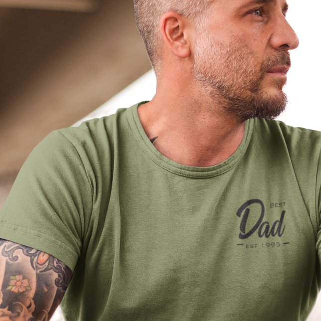 Best Dad Established Date Thypography Father T-Shirt (Creator Uploaded)