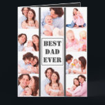 Best Dad Ever 10 Photo Collage Father's Day gift Card<br><div class="desc">custom The perfect Father's Day Card, gift your father personalised with yours photos and text, Edit the text, and customise the fonts and colours to create your own unique Father's Day cards for dad and grandpa, This modern minimalist design features a photo collage layout Instagram photos and handwritten style script...</div>