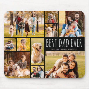 Best Dad Ever 10 Photo Collage Modern Mouse Pad