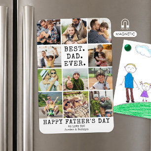 Best Dad Ever 11 Photo Collage Father's Day Magnet