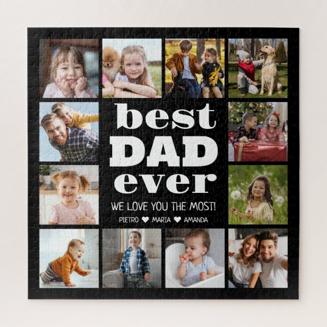 Best DAD Ever 12 Photo Collage  Jigsaw Puzzle (Vertical)