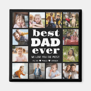 Best DAD Ever 12 Photo Collage Magnet