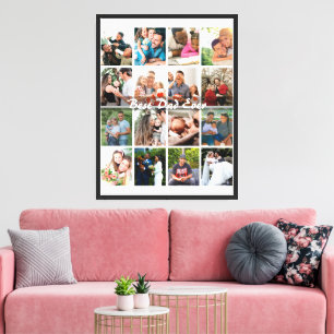 Best Dad Ever 12 Photo Collage Personalized Father Canvas Print