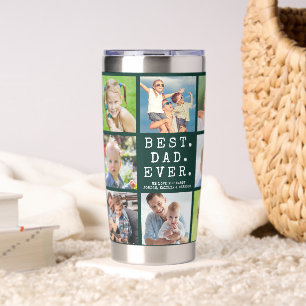 BEST DAD EVER 13 Photos Personalised Green Insulated Tumbler