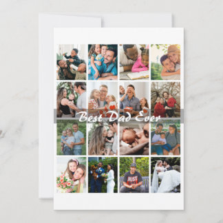 Best Dad Ever 16 Photo Collage Personalised Father Card