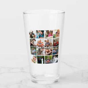 Best Dad Ever 16 Photo Collage Personalised Father Glass