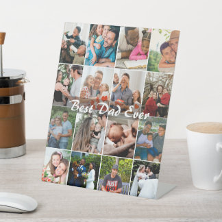 Best Dad Ever 16 Photo Collage Personalised Father Pedestal Sign