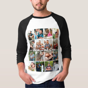 Best Dad Ever 16 Photo Collage Personalised Father T-Shirt