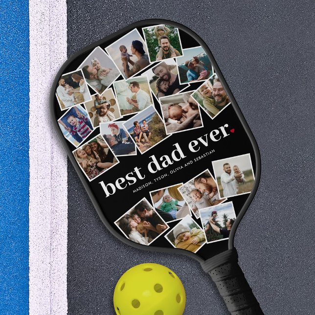 Best Dad Ever 20 Photo Pickleball Paddle (Creator Uploaded)
