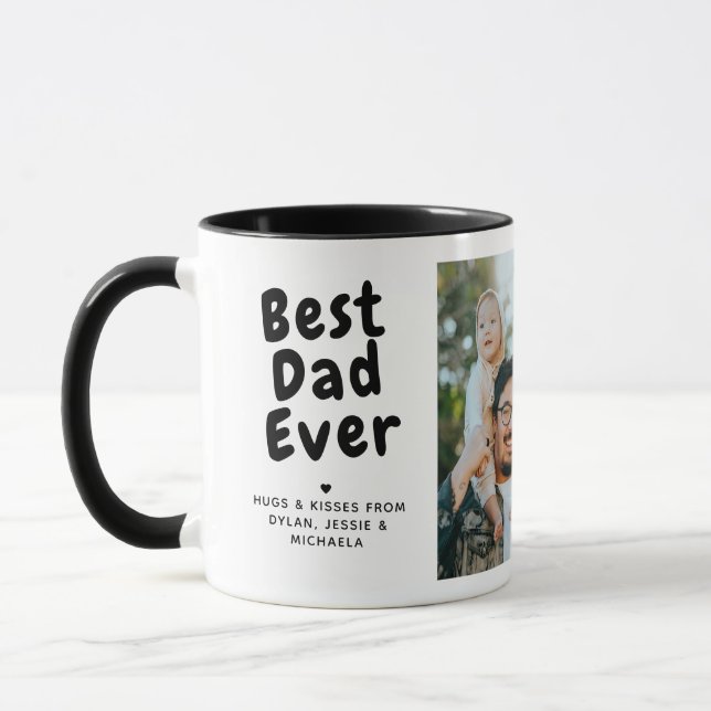 Best Dad Ever 2-Photo Collage & Custom Message Mug (Left)