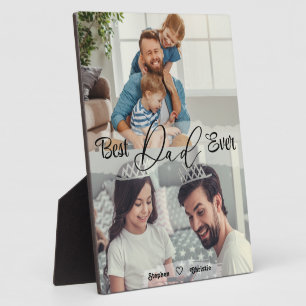 Best dad ever - 2 photo collage happy father's day plaque