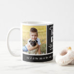 Best Dad Ever | 2 Photo Custom Colour Mug<br><div class="desc">Showcase 2 of your favourite photos for a personalised gift for dad. Makes a great Father's Day gift!  The background colour (shown in muted black) behind the text can be customised to any colour you'd like.</div>