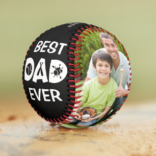 Best Dad Ever 2 Photo Name Father's Day Gift Softball