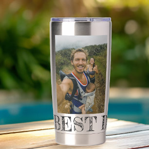Best dad ever 2 photo personalised insulated tumbler