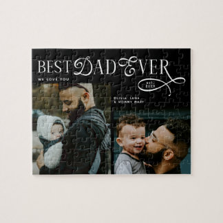 Best Dad Ever 2 Photos Fathers Day Gifts Jigsaw Puzzle