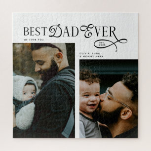 Best Dad Ever 2 Photos Fathers Day Gifts Jigsaw Puzzle