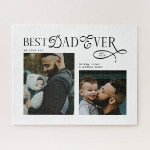 Best Dad Ever 2 Photos Fathers Day Gifts Jigsaw Puzzle