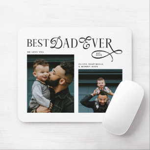 Best Dad Ever 2 Photos Modern Fathers Day Gifts Mouse Pad