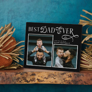 Best Dad Ever 2 Photos Modern Fathers Day Gifts Plaque