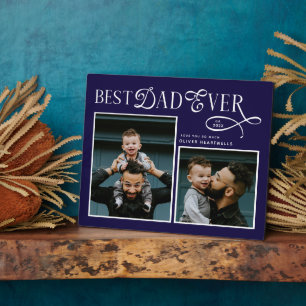Best Dad Ever 2 Photos Modern Fathers Day Gifts Plaque