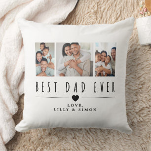 Best Dad Ever 3 Custom Family Photo Cushion