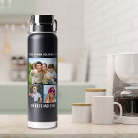 Best Dad Ever 3 Photo Black Water Bottle<br><div class="desc">Give the best dad ever a fun gift with this custom 3 photo black water bottle. Easily personalise with 3 favourite family photographs. You can personalise "This Drink Belongs to" and "Best Dad Ever" to something similar in length (e.g., "World's Best Dad") and whether he is called dad, daddy, papa,...</div>