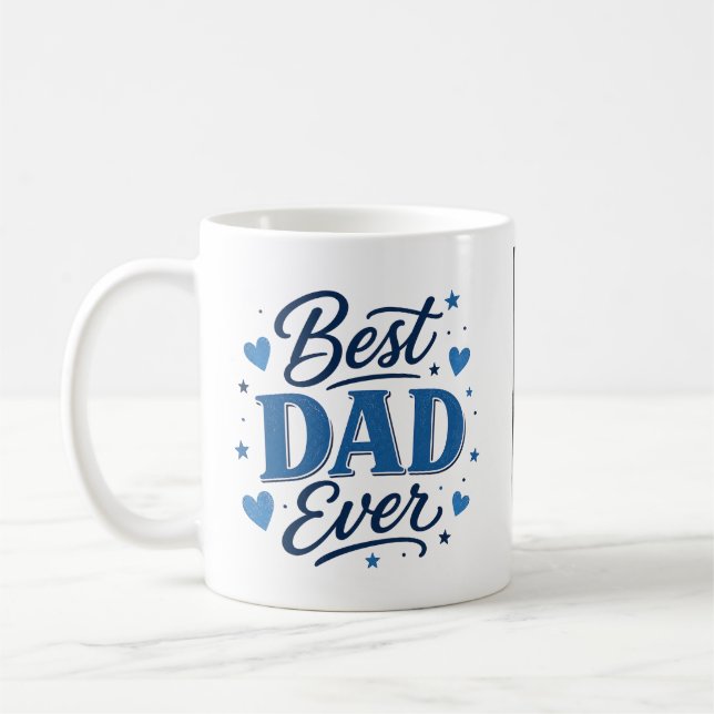 Best Dad Ever 3 Photo Coffee Mug (Left)