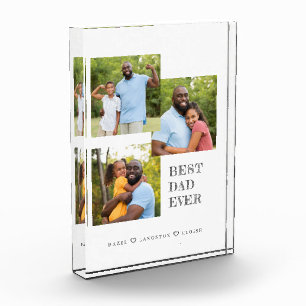 Best Dad Ever 3 Photo Collage Block