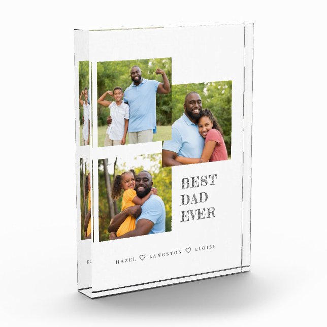 Best Dad Ever 3 Photo Collage Block (Left)