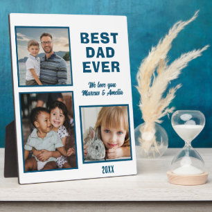 Best Dad Ever 3 Photo Collage Father's Day  Plaque