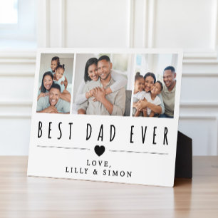 Best Dad Ever   3 Photo Collage Personalised 8×10  Plaque