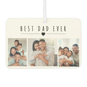 Best Dad Ever   3 Photo Collage Personalised Car Air Freshener