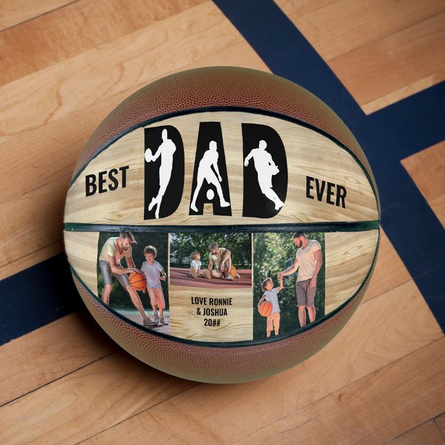 Best Dad Ever 3 Photo Letter Cut-Out Basketball (Creator Uploaded)