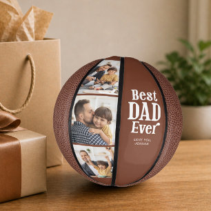 BEST DAD EVER 3 Photos Keepsake Mini Basketball