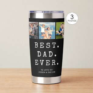 BEST DAD EVER 3 Photos Personalised Insulated Tumbler