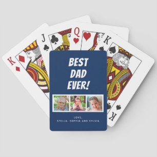 Best Dad Ever 3 Photos Playing Cards