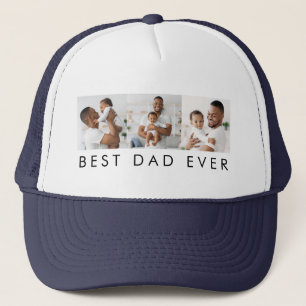 Best Dad Ever 3 Photos Trucker Hat