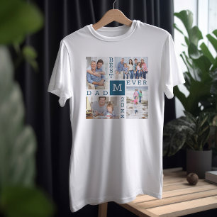 Best Dad Ever 4 Photo and Custom Year T-Shirt