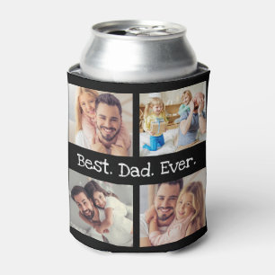 Best Dad Ever 4 Photo Collage Fun Keepsake Can Cooler