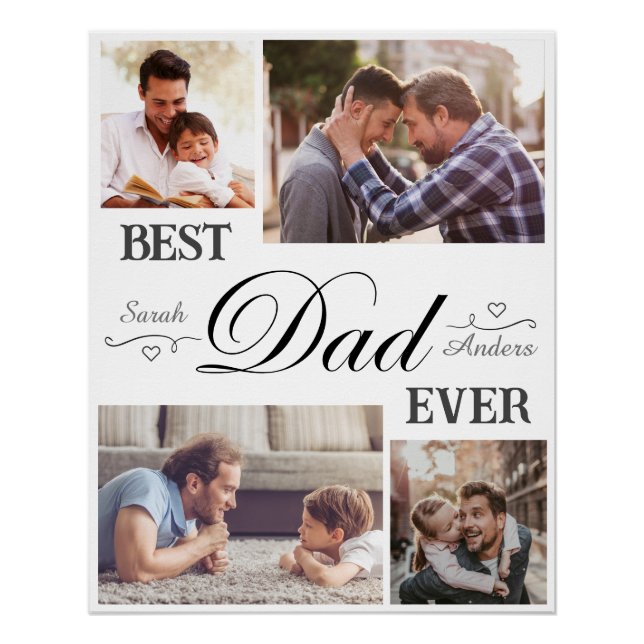 Best Dad Ever - 4 photo collage happy fathers day  Poster (Front)